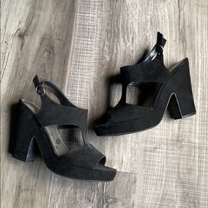 Platform suede sandals